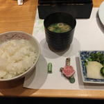 菅乃屋 - ご飯＆味噌汁（石焼ランチ）