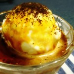 カザーナ・コーヒー - コーヒープディング みるくの黄金律アイスクリーム添え＠新宿高島屋