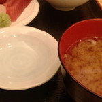 味噌汁のアップ。