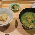 車力門 ちゃわんぶ - 28年9月　栗御飯、京揚げ味噌汁