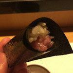 鮓 きずな - 201609再訪 トロたく手巻き 有明一番海苔と