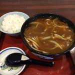 蕎麦処 巴屋 - カレー南蛮うどん（￥750円＋ライス ￥100円）