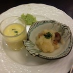 Brasserie & Bar La Gare - ナメコと大根おろしの和え物＆冷製スープ／平成28年9月