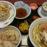 Yajirobee - 松茸うどんと秋の天ぷら御膳