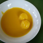 ナビオス横浜 - 白玉入りかぼちゃのデザートスープ。かぼちゃ＋カスタードクリームのような濃い味わい！