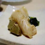 鮨処 有馬 - ［2016/09］酒肴③ 襟裳産つぶ貝 肝 生姜醤油