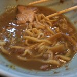 兎に角 - 油そば　割スープ投入後