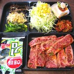 焼肉　松寿苑 - 「上カルビランチ」1470円-「ライスなし分」200円の1270円