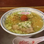 龍上海 - ラー博は俺の社員食堂。  赤湯からみそミニラーメソ！  なるとがキュート♡  このパワフルなからみそがイイね！