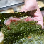 天寿し - 海ぶどうトロ手巻き