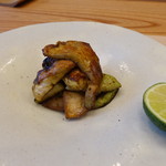 柚木元 - アカヤマドリ茸とナスのバター炒め