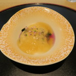 小春日和 - 28年9月　金時草お浸し　とろろと土佐酢ジュレ掛け