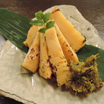 手繰りや 玄治 - 筍のあぶり焼き・蕗味噌添え