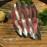 魚大将 うまかっぺや - 新サンマ刺（380円）