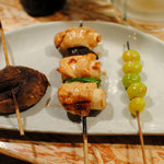 鳥宮 - しいたけ＋ネギ巻き＋銀杏　うまうまっ