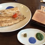 うなぎ亭 友栄 - ゆず胡椒とゆずと味噌を混ぜたもの。