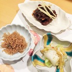 新ばし 星野 - （2016.9)（お食事）松阪牛の時雨煮、ちりめん山椒、香の物