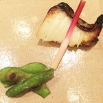 新ばし 星野 - （2016.9)焼き物：サワラと枝豆