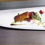 Le vrai - 2016.9.17　前菜　北海道産秋刀魚のコンフィ　茄子とトマトのパイ