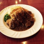 あっぷるぐりむ 長野運動公園店 - オムライスのカツカレー