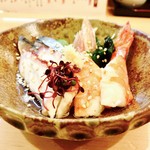 夜あけ寿司 - 酢の物盛合せ（鯖、蛸、海老）酸味が少ない･･･