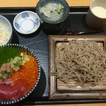 文ざ - マグロ他人丼そば定食