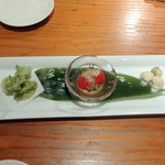 蕎麦切り 旗幟 - 酒あて3種盛り820円