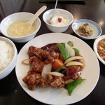 湘園 - 鶏肉の黒酢定食