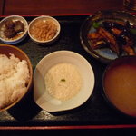 Shichimiya - 麦とろ茄子味噌炒め定食