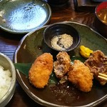 Takashima - 左から、カニクリームコロッケ、めんちカツ、ヒレカツ、若鶏唐揚げ