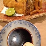 ぎおん 阪川 - 松茸はウスターで、鱧はウスター、マヨネーズをお好みでどうぞ♪