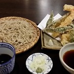 蕎麦 凜 - 【H28.9.25】 天ざるそば１２５０円。