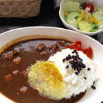 山ぶどう農園カフェ 野の香 - ランチセット800円の山ぶどうカレーとサラダ