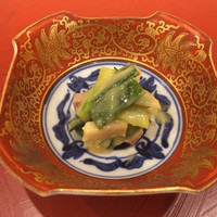 みくり - 鯨の黄身酢和え、甘酸っぱいコクのある味噌に鯨ベーコンの甘みはドカン