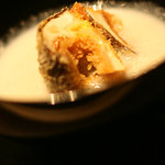 牛蒡すり流し　松茸のフライ
