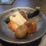 松もと - 万願寺唐辛子揚げ浸し・椎茸・