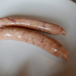 ろばたやき山ろく - 開発中のぼんじりソーセージ