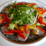 ろばたやき山ろく - 新作：ささみカルパッチョ