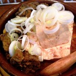 新小屋 - 中落ちカルビと島豆腐の韓国辛煮込み