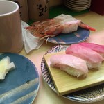 天下寿司 - まぐろ３種盛りとぼたんえび