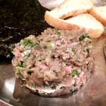 新小屋 - 「秋刀魚のなめろう」薬味たっぷり黒オリーブのソース