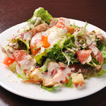 Caesar salad with Spanish Prosciutto and soft-boiled egg