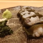 小料理 わみや - 【H28.9.7】 烏賊の日高昆布巻き。昆布の食感と烏賊のネットリ感の競演ですo(^o^)o