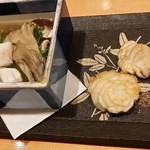 小料理 わみや - 【H28.9.24】 髭鱈ちり蒸しと真鱈の白子。