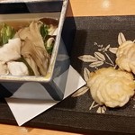 小料理 わみや - 【H28.9.24】 髭鱈ちり蒸しと真鱈の白子。