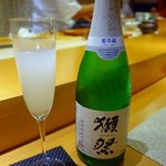 鮨 土方 - 【2016.8】獺祭スパークリングで乾杯♪