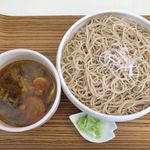 そばどころ富士 - 鶏南蛮つけ蕎麦のアップ