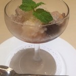 アルポルト神戸 - 2016.9デザート1巨峰、ピーチゼリーのシャンパンがけ