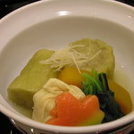 つる家 - 翡翠茄子・湯葉・紅葉麩
      2016.09.27pm18:25       