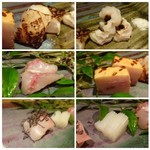 大どころ - ＊「九十九島・9.3kgの寒鯛」「対馬の穴子」「長崎のやり烏賊」「あいの島・鯵」「寒鯛腹身の炙り」「メカジキ」
      どれも美味しいですけれど、初めて頂いた「寒鯛」身が甘くて美味しい。腹身も脂が上品で好み。